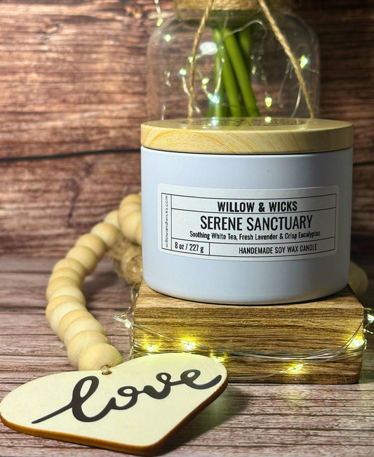 Serene Sanctuary Candle | White Tea, Lavender & Eucalyptus