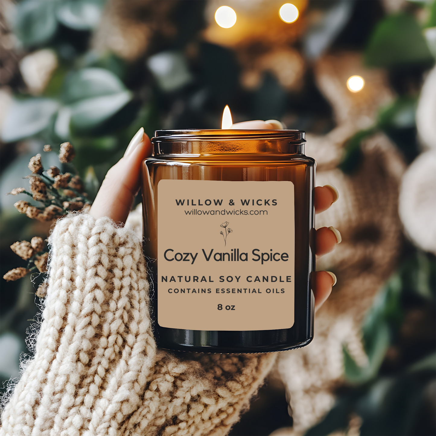 Cozy Vanilla Spice Candle | Warm Vanilla & Spices